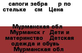 сапоги зебра  25 р по стельке 15 см › Цена ­ 450 - Мурманская обл., Мурманск г. Дети и материнство » Детская одежда и обувь   . Мурманская обл.,Мурманск г.